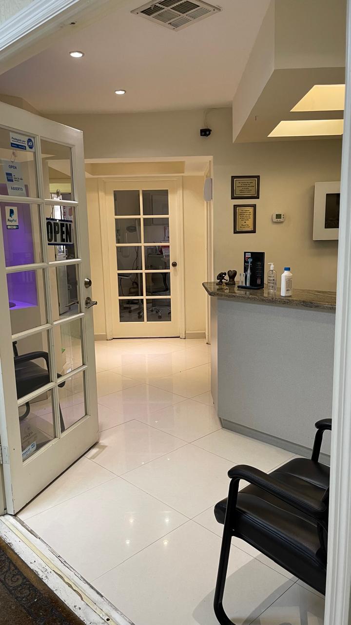 Welcoming entrance to the dental clinic reception area