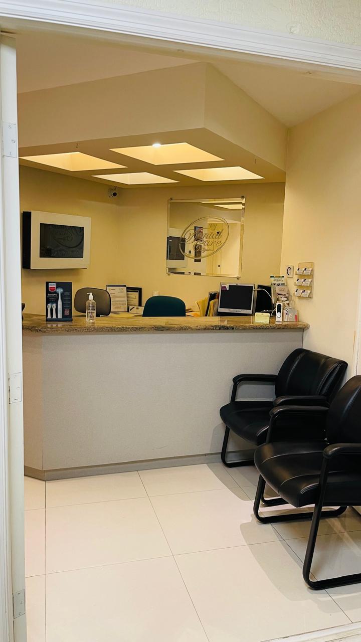 Interior entrance and reception desk at Dental Care Tijuana